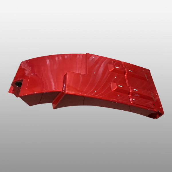 DZ13241230792-RED - Брызговик кабины задний левый красный (нового образца) на Shacman (Shaanxi) X3000